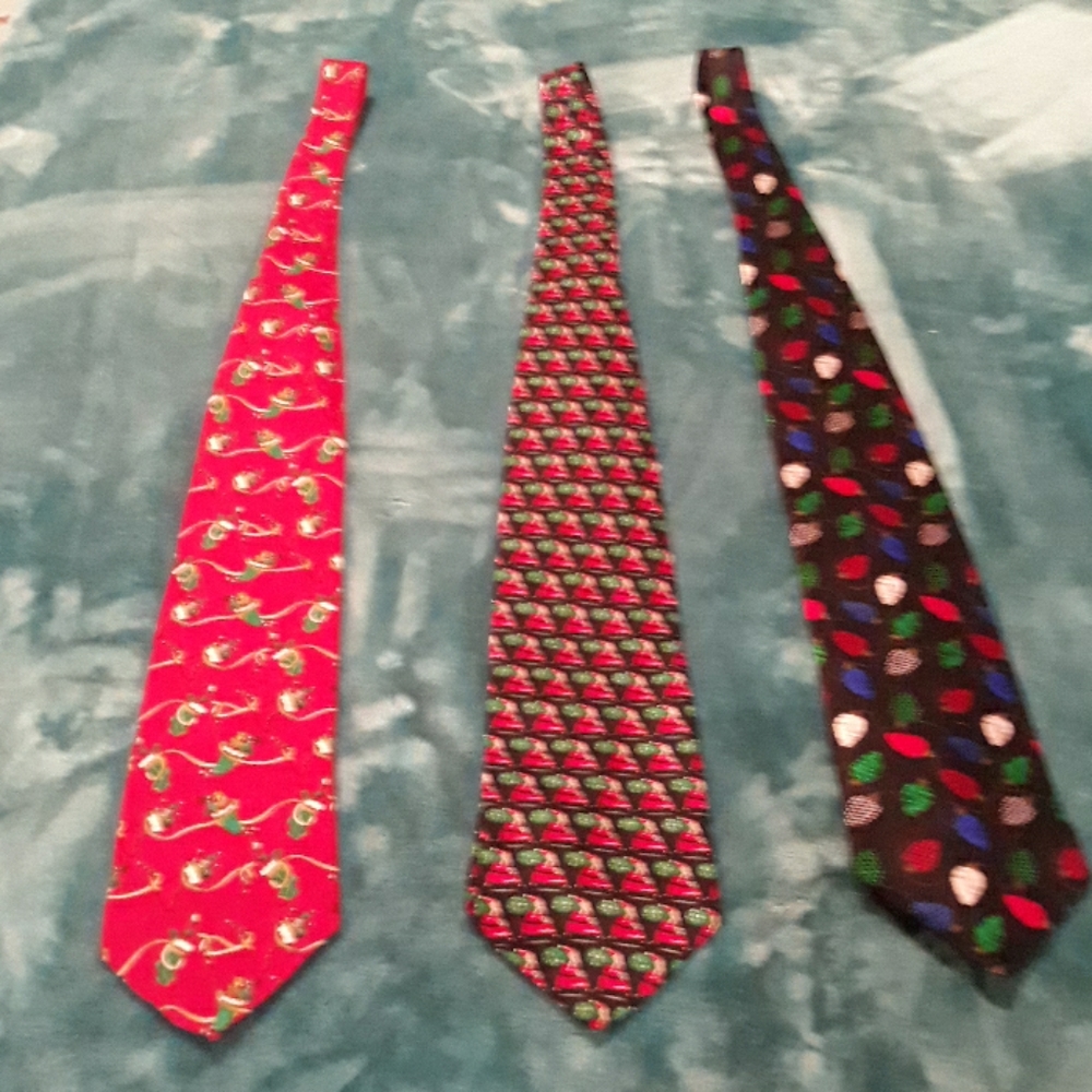 Set of 3 Christmas men's neckties